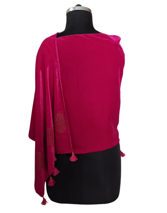 Women  Stole Plain design Dark pink Belbet