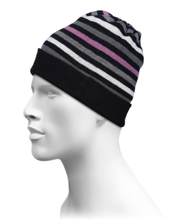Acrylic Multi Stripes Cap Black