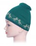 Kids Acrylic Cap Jacquard Birds Green