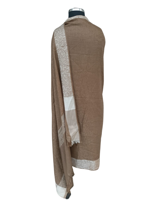  women self  designer border brown shawls