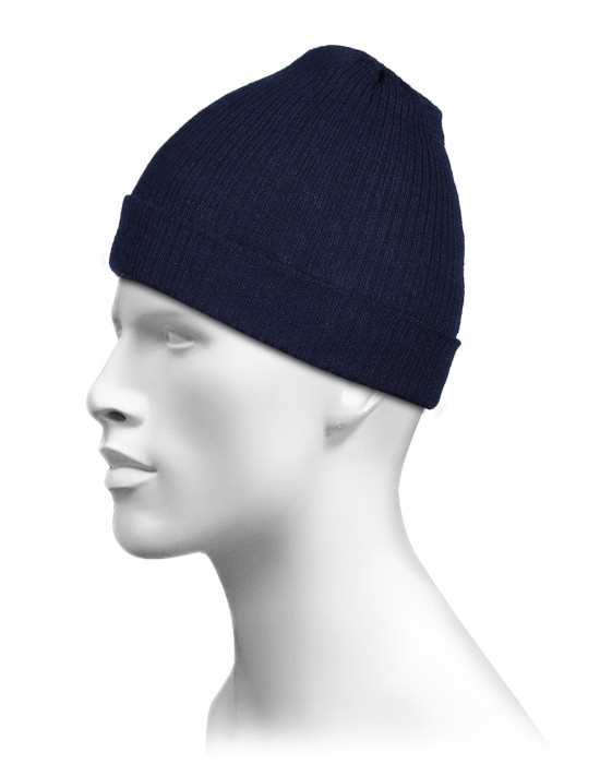 Pure Wool Cap Plain Navy