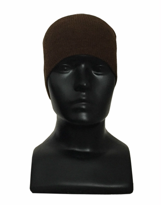 Kids pure wool plain cap brown