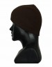 Kids pure wool plain cap brown