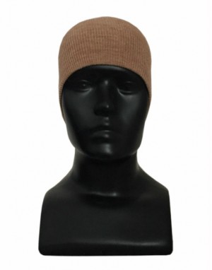 Kids pure wool plain cap camel