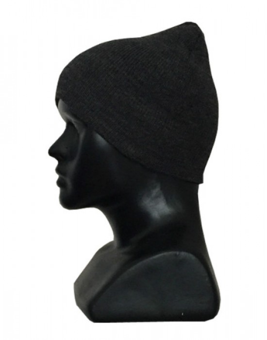 kids pure wool plain cap dark grey