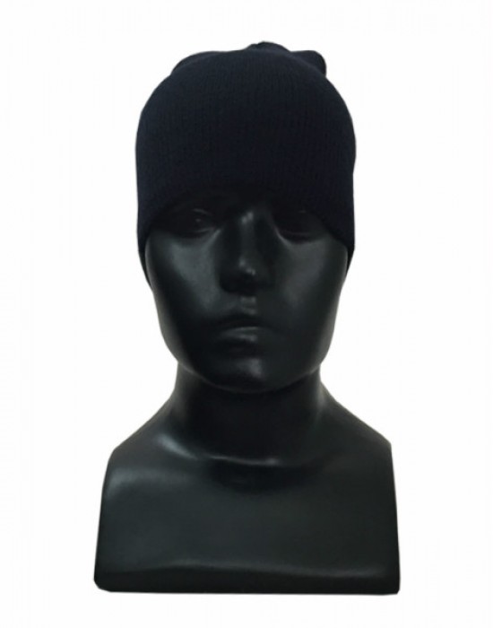 Kids pure wool plain cap navy