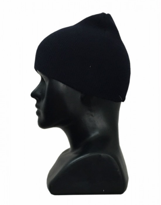Kids pure wool plain cap navy