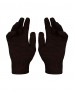 Kids Pure Wool Hand Gloves Plain Dark Brown