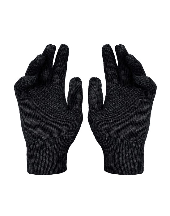 Kids Pure Wool Hand Gloves Plain Dark Grey