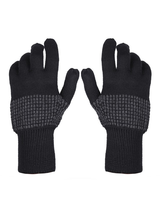 Pure Wool Hand Gloves Designer black