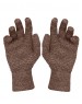 Womens Pure Wool Gloves Tuck Brown