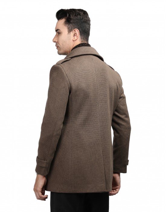Men regular length Coat Cinnamon Color