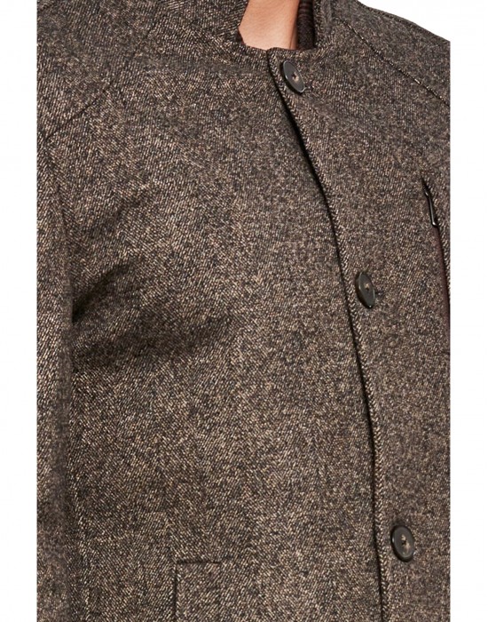 Men Regular Length Coat Brown Color
