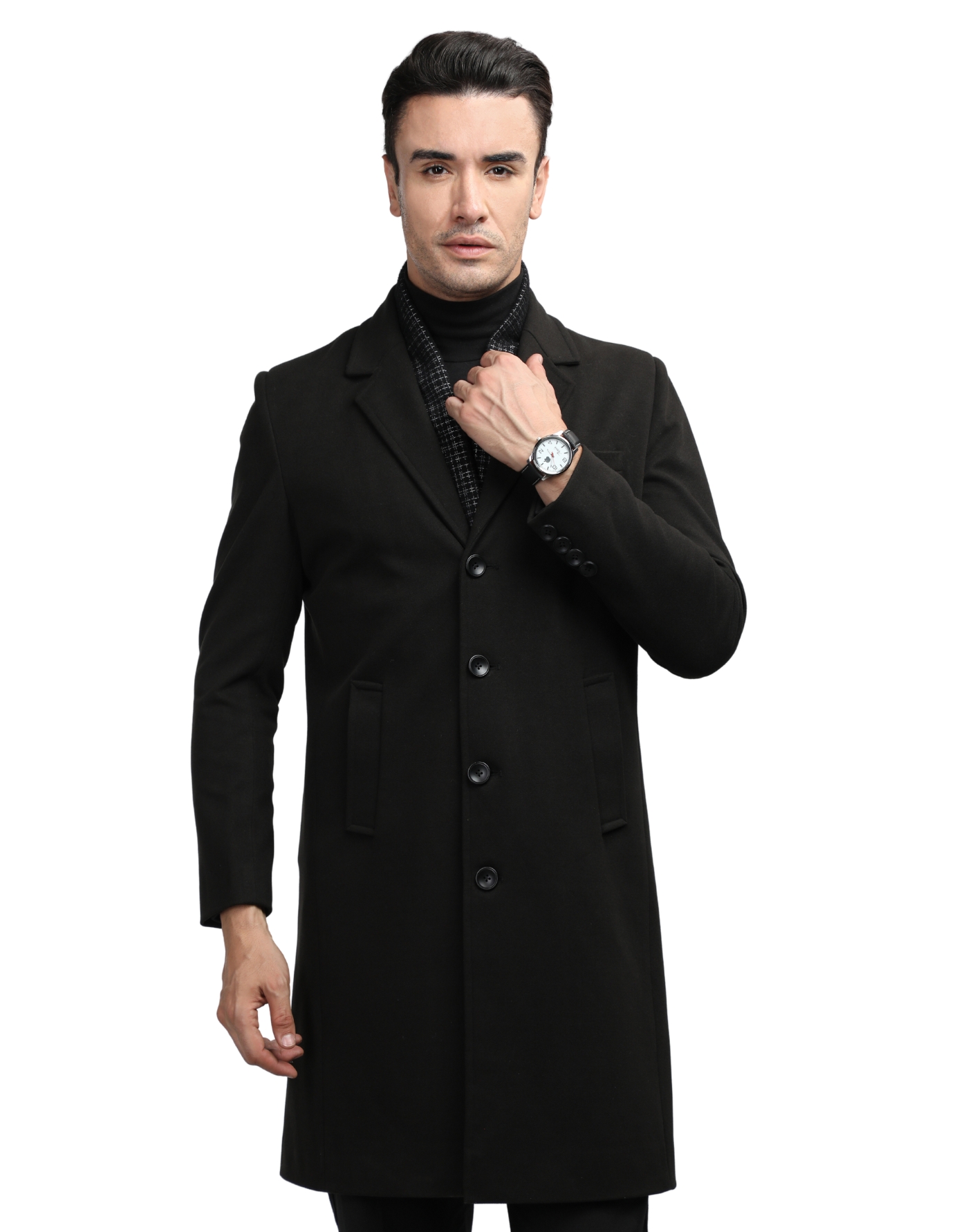 Long Wool Coat, Elegant hot Wool Jacket, Collared Coat, Warm Winter Coat, Black Coat