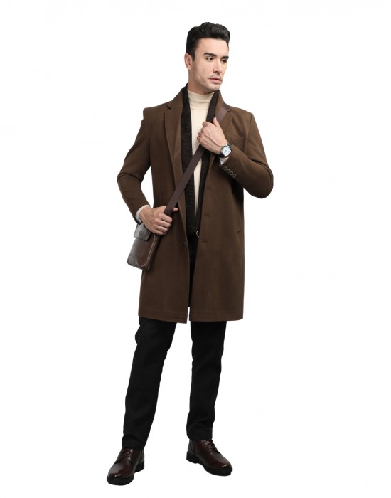 Men long length Coat Brunette Color