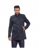 Men Regular Length Coat Prussian Blue Color