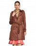 Women Double brested Trench Coat Coat Coffee Color