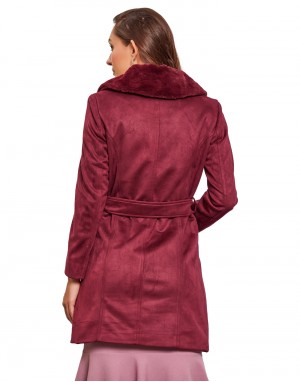 Women  Coat Wine Color