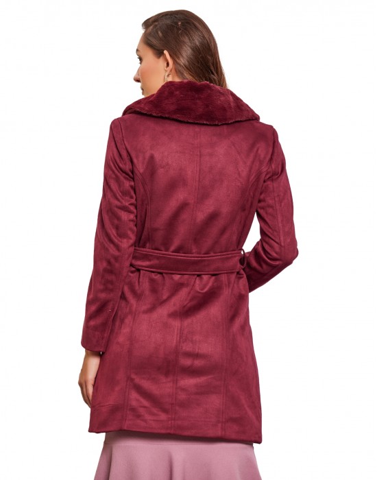Women  Coat Wine Color