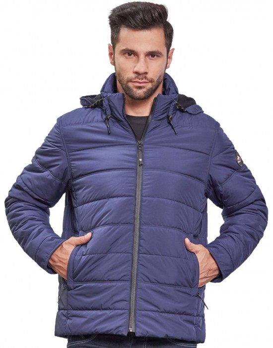 Men Jacket Navy Parka
