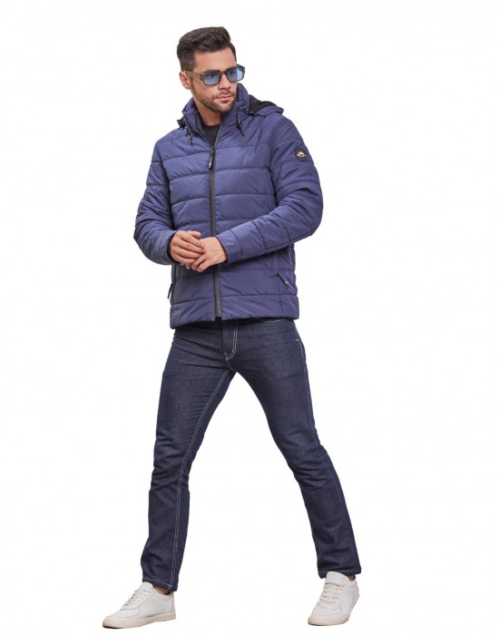 Men Jacket Navy Parka