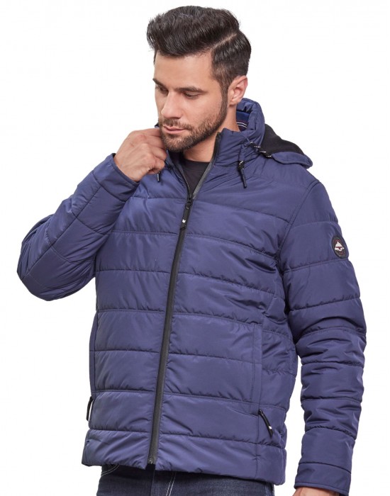 Men Jacket Navy Parka