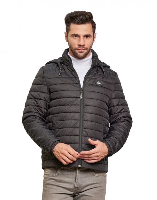 Men Packable Jacket Black Color