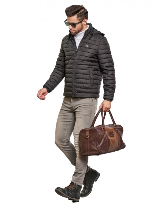 Men Packable Jacket Black Color