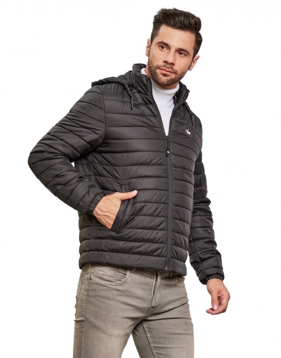 Men Packable Jacket Black Color