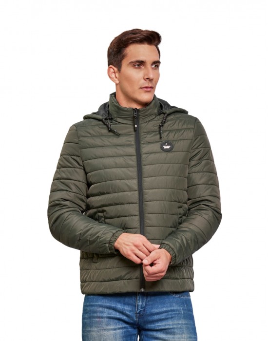 Men Packable Jacket Olive Color