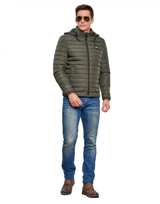 Men Packable Jacket Olive Color