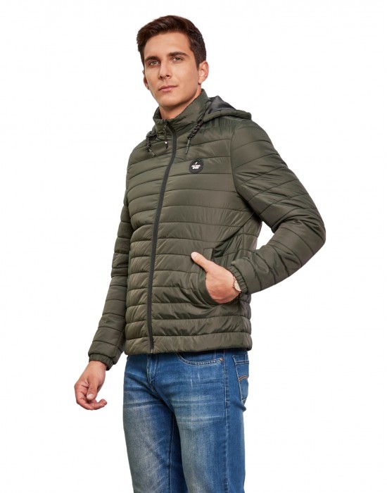 Men Packable Jacket Olive Color
