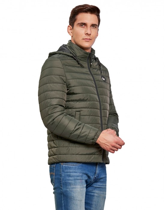 Men Packable Jacket Olive Color
