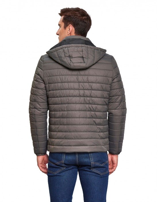 Men Packable Jacket Steel Color