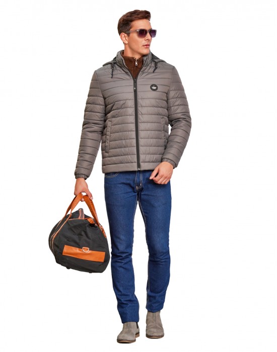 Men Packable Jacket Steel Color