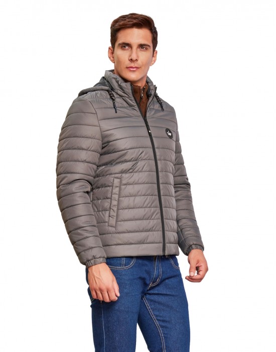 Men Packable Jacket Steel Color