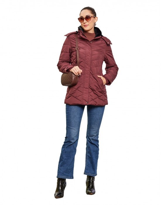 Women  Jacket Wine Color