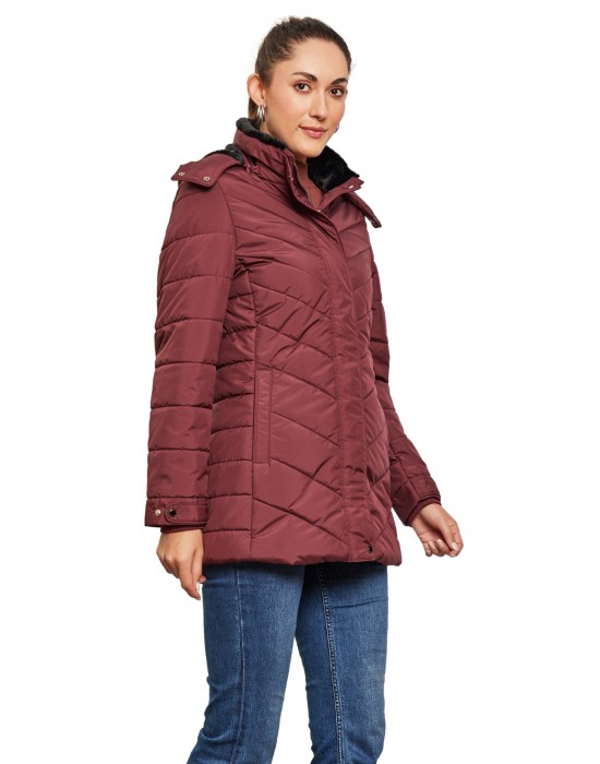 Women  Jacket Wine Color