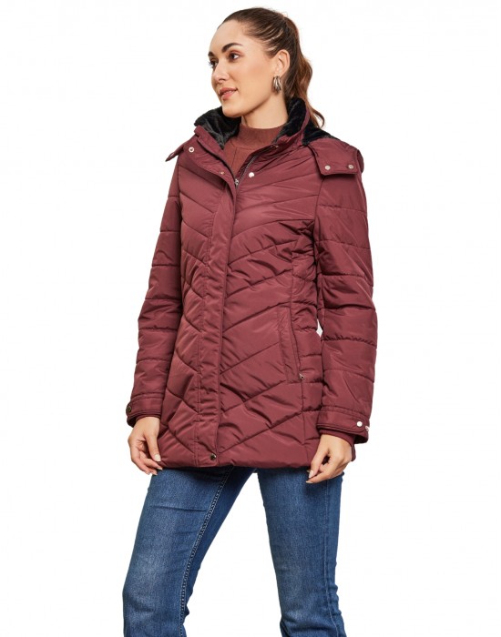 Women  Jacket Wine Color