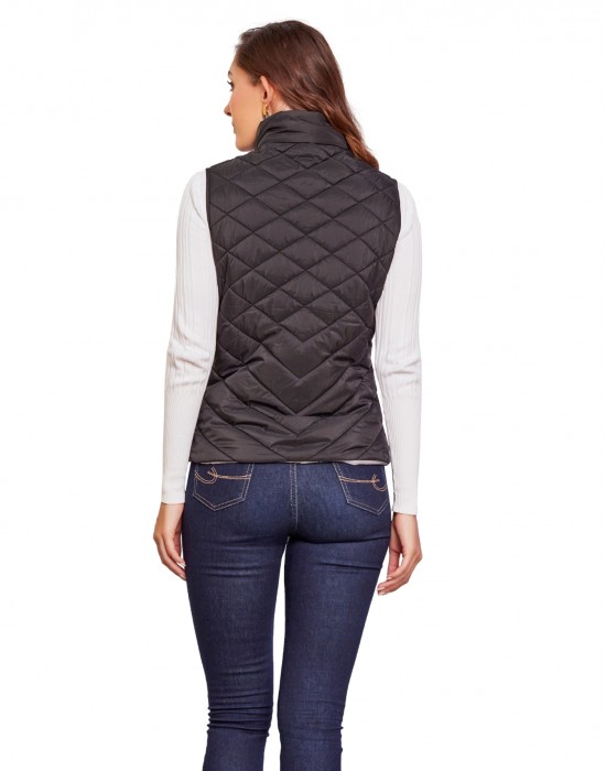 Women Sleeveless Jacket Sleeveless Black Color