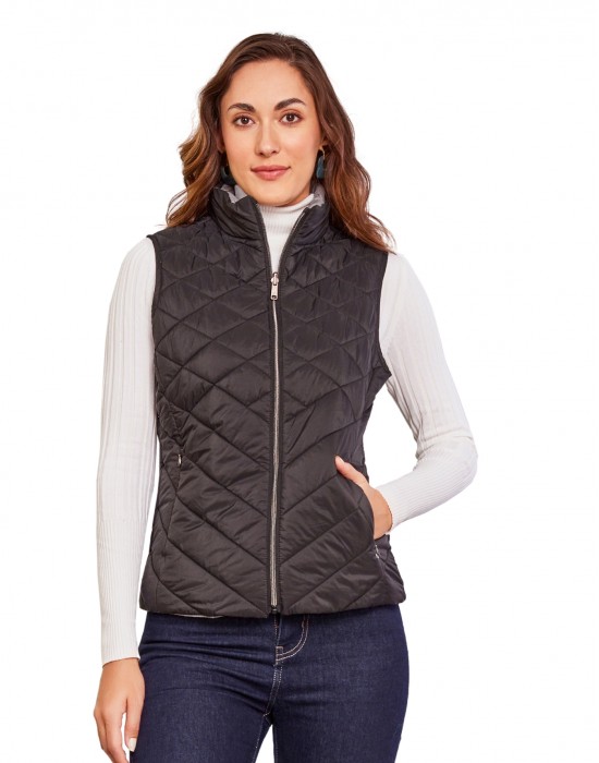 Women Sleeveless Jacket Sleeveless Black Color