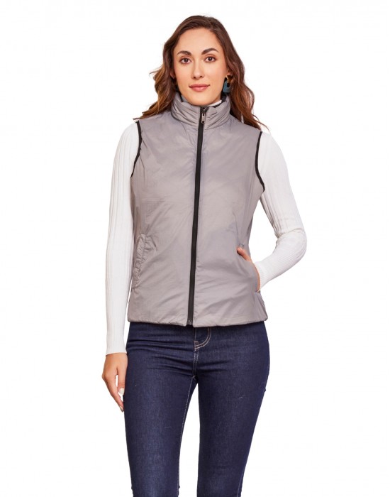 Women Sleeveless Jacket Sleeveless Black Color