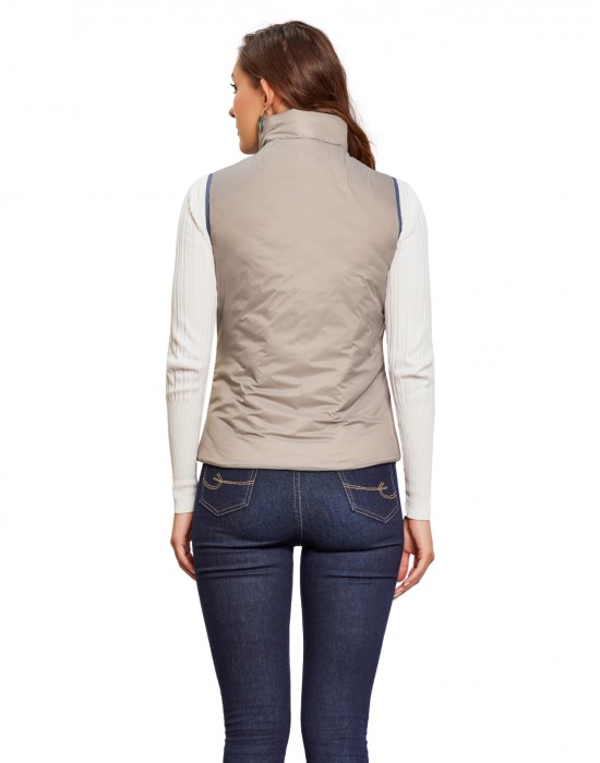 Women Sleeveless Jacket Sleeveless Blue Color