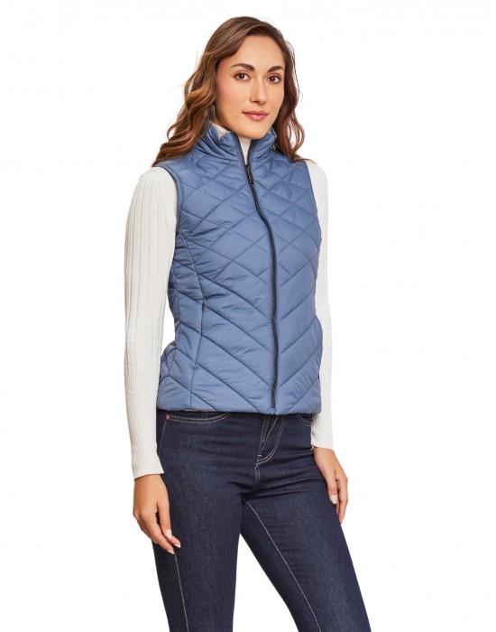 Women Sleeveless Jacket Sleeveless Blue Color