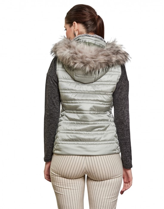 Women Sleeveless Jacket Sleeveless Aqua Color