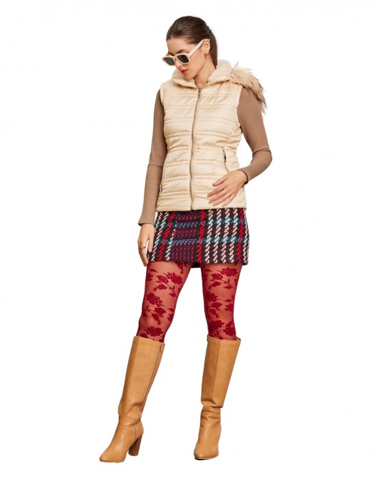 Women Sleeveless Jacket Sleeveless Beige Color