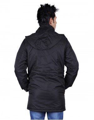 Mens Parka Style Jacket Black on Rent
