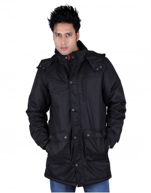 Mens Parka Style Jacket Black on Rent