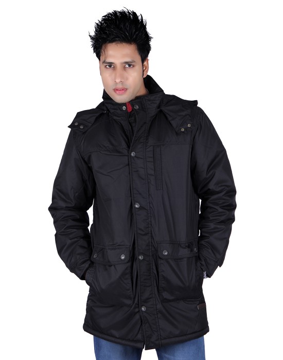 Mens Parka Style Jacket Black on Rent