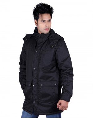 Mens Parka Style Jacket Black on Rent